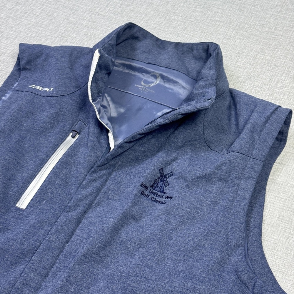 Zero Restriction Golf Vest Mens Large Blue Windbreaker Insulated Full‎ Zip